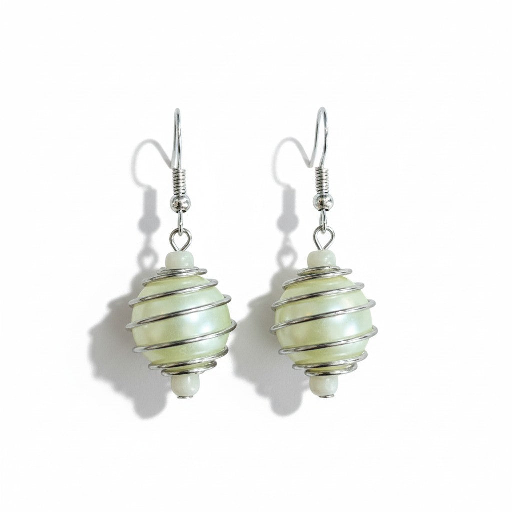 Spiral Pearl Bead Earrings for Elegant Style - Shopthatapp.ca