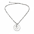 Beaten Double Ring Necklace Silver Plate - Elegant and Unique Jewelry Design - Shopthatapp.ca