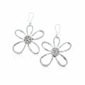 Open Flower Earrings Silver Plate - Delicate and Stylish Jewelry - Shopthatapp.ca
