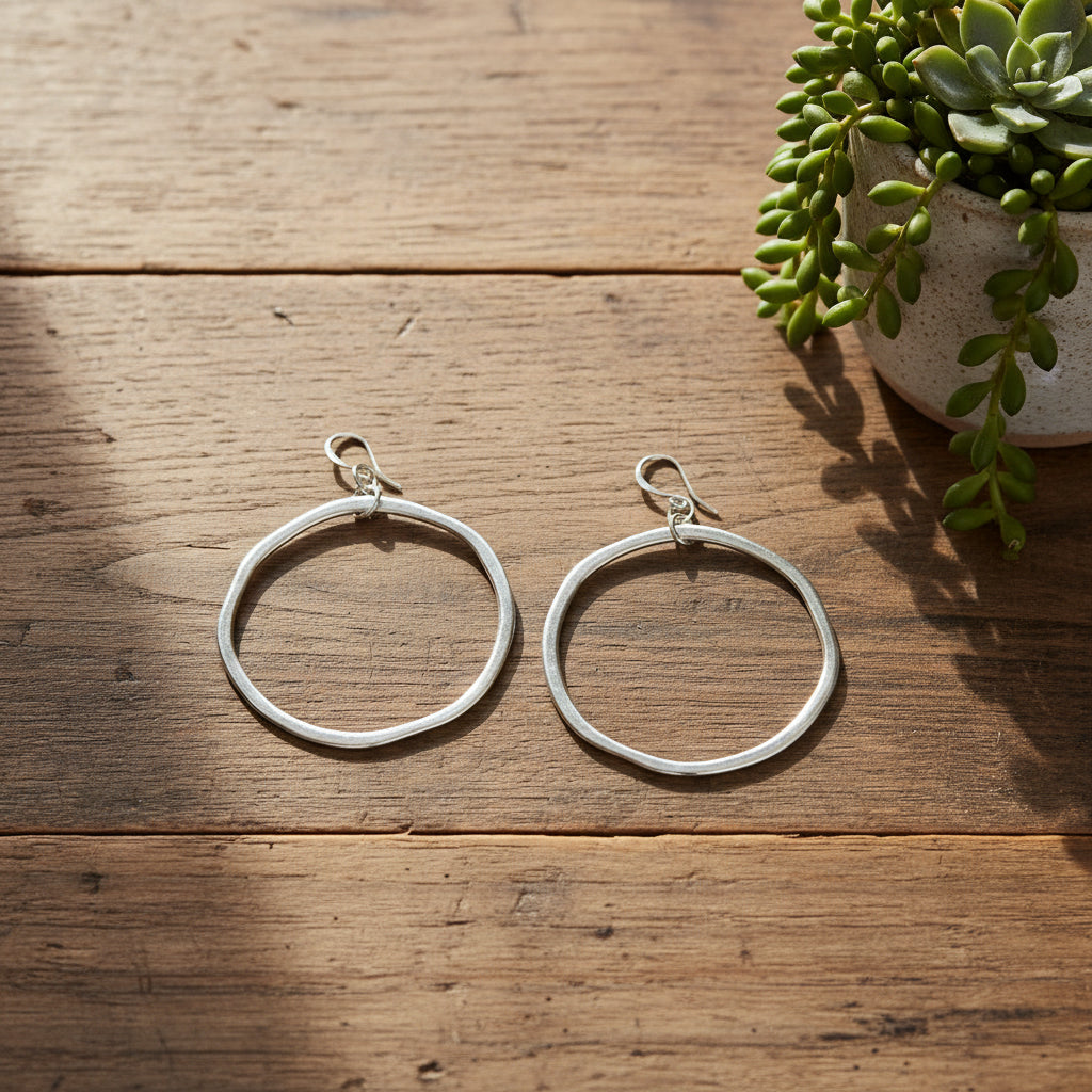 Silver Plated Hoop Earrings - Stylish Silver Plate Jewelry - Shopthatapp.ca