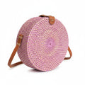 Round Rattan Purse in Pink - Chic Pink Round Rattan Purse for Every Occasion - Shopthatapp.ca
