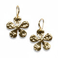 Hammered Flower Earrings Gold Plate - Elegant Statement Jewelry - Shopthatapp.ca