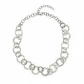 Linked Hoop Necklace - Grey Stainless Steel - Shopthatapp.ca