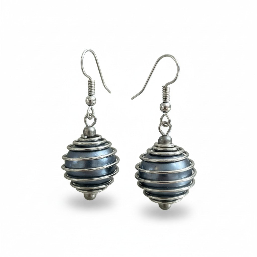 Spiral Pearl Bead Earrings for Elegant Style - Shopthatapp.ca