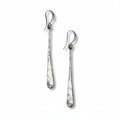 Beaten Long Teardrop Earrings Silver Plate - Elegant Accessories for Any Occasion - Shopthatapp.ca