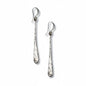 Silver plated Beaten Long Teardrop Earrings by Suzie Blue Canada featuring elegant, handcrafted jewelry design.