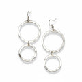 Double Hoop Silver Earrings in Stylish Metal Design - Shopthatapp.ca
