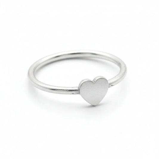 Silver plated heart ring from Suzie Blue Canada featuring a delicate heart design, perfect for daily wear or special occasions.