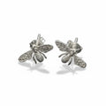 Bee Silver Plate Stud Earrings - Elegant Bee Stud Earrings for Everyday Wear - Shopthatapp.ca