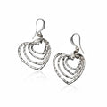 Stacked Heart Earrings Silver Plate for Elegant Style - Shopthatapp.ca