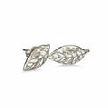 Open Leaf Stud Earrings in Silver Plate - Shopthatapp.ca
