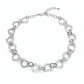 Linked Heart Necklace - Grey Stainless Steel - Shopthatapp.ca