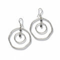 Beaten Silver Double Ring Earrings in Silver Plate - Shopthatapp.ca