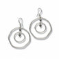 Silver plate Beaten Silver Double Ring Earrings by Suzie Blue Canada, featuring textured, intertwined ring design.