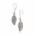 Silver Leaf Charm Earrings - Elegant Silver Plate Leaf Jewelry - Shopthatapp.ca