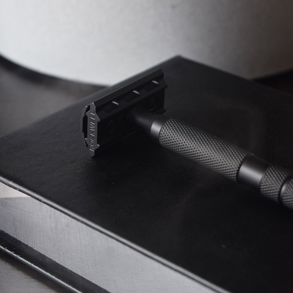 Rockwell 6S Adjustable Safety Razor - Matte Black PVD with 6 Settings for Ultimate Shaving Control