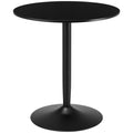 Jan Modern Round Dining Table with Steel Base for Small Spaces-Black - Shopthatapp.ca