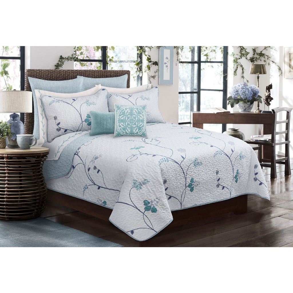 Quilt Bedding Set Queen - Woven 3 Piece Set Double/Queen Whisper - Shopthatapp.ca