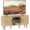 Darcy TV Stand with Storage Shelves and Cabinets for TVs up to 55 Inches-Oak Tone