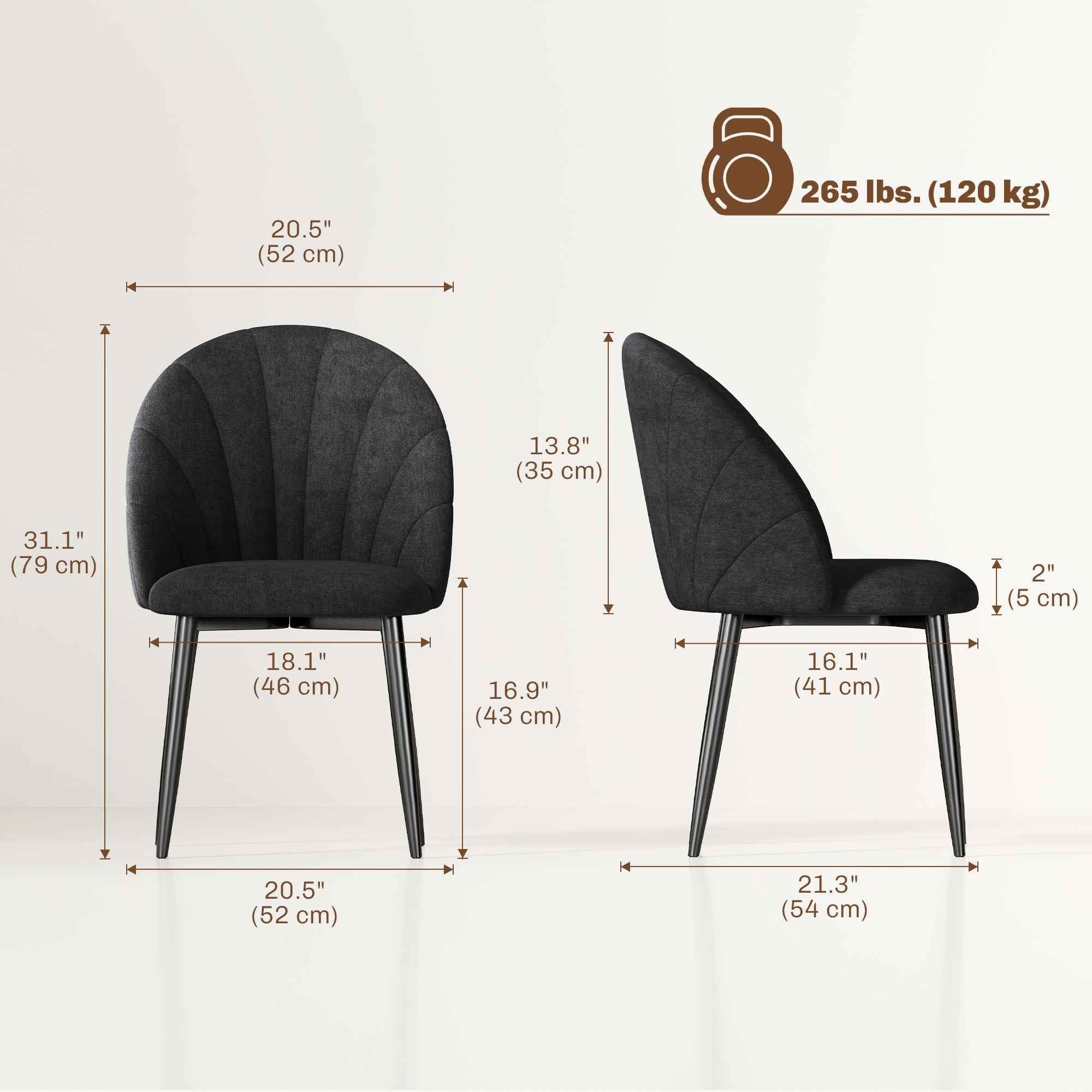 Skylar Modern Dining Chairs Set of 4-Black