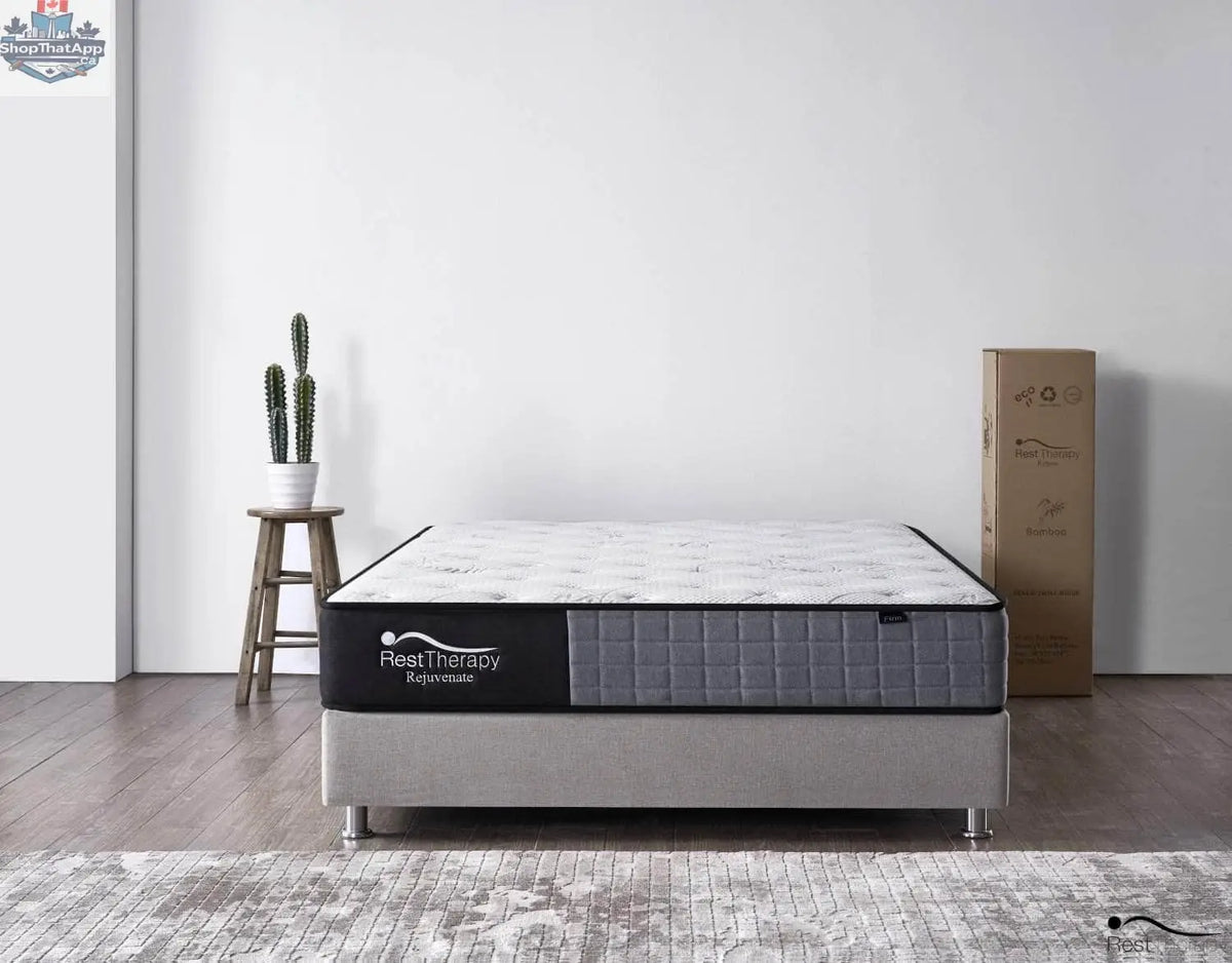 10-inch Bamboo Hybrid Pocket Coil Mattress by SLOTH Nation with supportive comfort, shown in a bedroom setting.