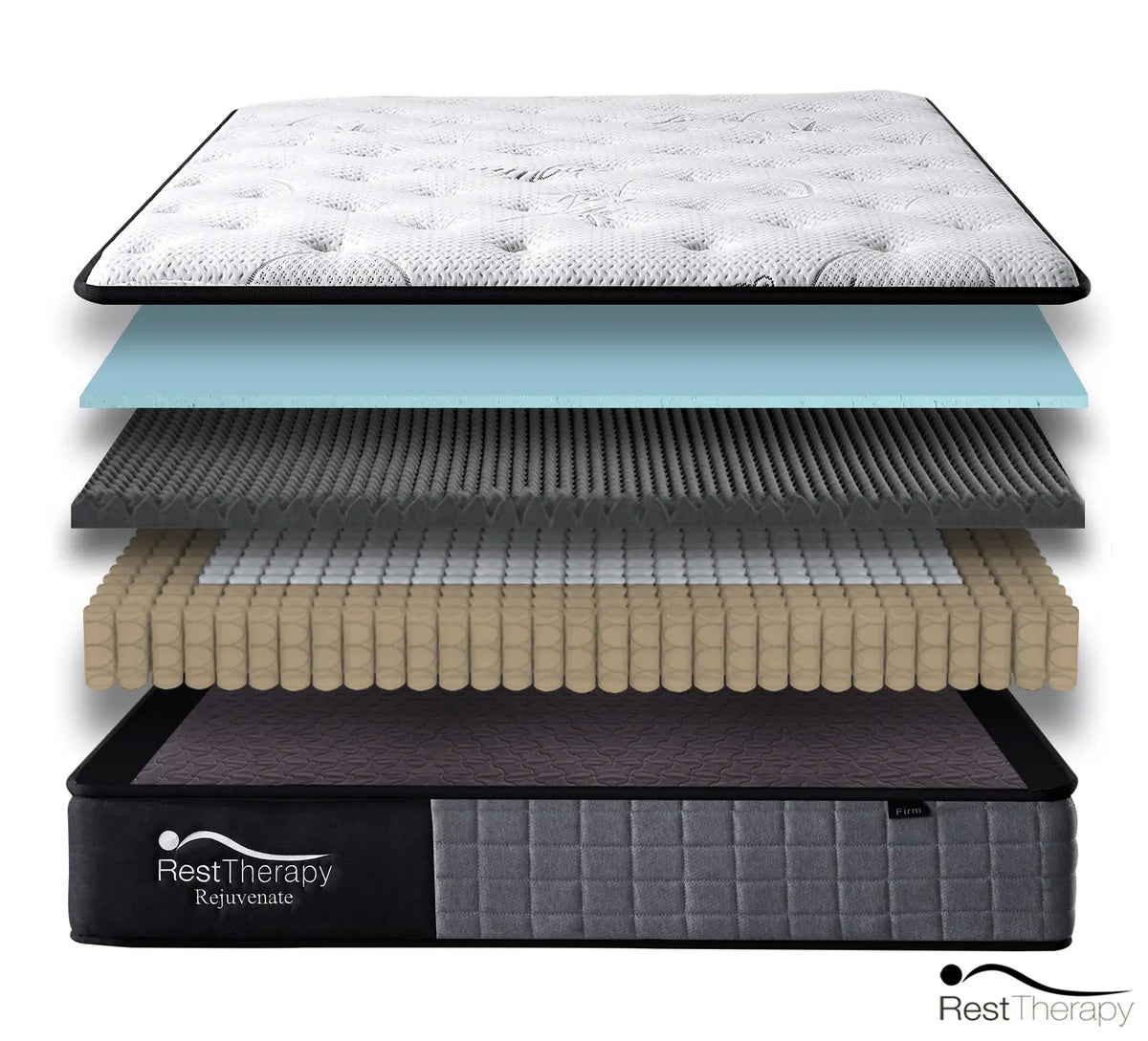 10-inch bamboo hybrid pocket coil mattress by SLOTH Nation with supportive and comfortable design, available in four sizes.
