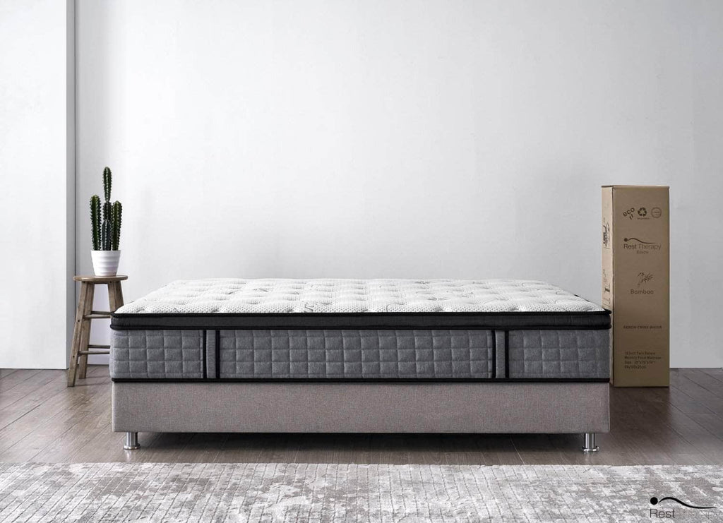 12 Inch Bliss Bamboo Hybrid Pocket Coil Mattress with Cool Gel Memory Foam - Available in 3 Sizes - Shopthatapp.ca
