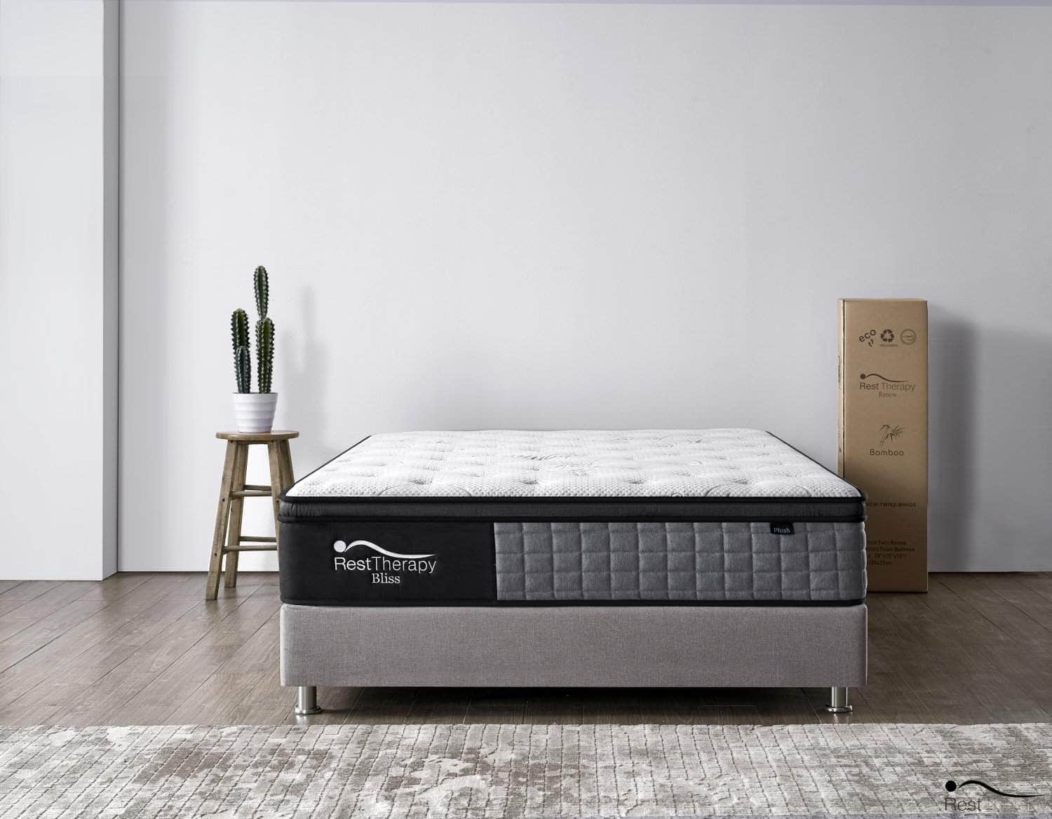 12 Inch Bliss Bamboo Hybrid Pocket Coil Mattress with Cool Gel Memory Foam - Available in 3 Sizes - Shopthatapp.ca