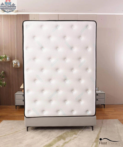 14-inch Euphoria Hybrid Mattress by SLOTH Nation featuring plush cooling pillow top, gel memory foam, and pocket coils for comfort.