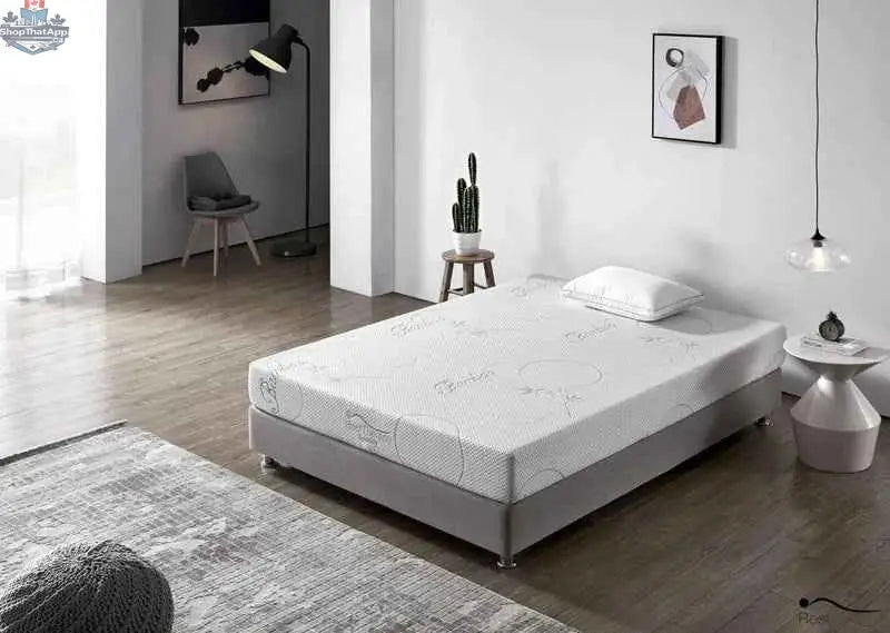 8-inch bamboo memory foam mattress by SLOTH Nation with plush, supportive foam for restful sleep and comfort.