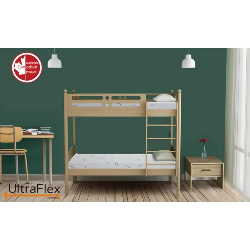 UltraFlex® RestEasy- Reversible Gel-Infused Foam Mattress, Ideal for Bunk Beds, Trundle Beds, Caravans, RV, Bamboo Feel, CertiPUR-US® Certified, Medium Firmness, Conveniently Boxed (Made in Canada) - Shopthatapp.ca
