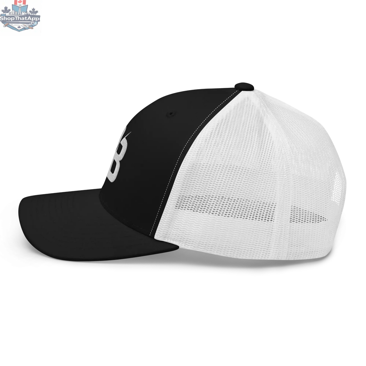 Black (White Mesh) - Trucker Snapback - Shopthatapp.ca