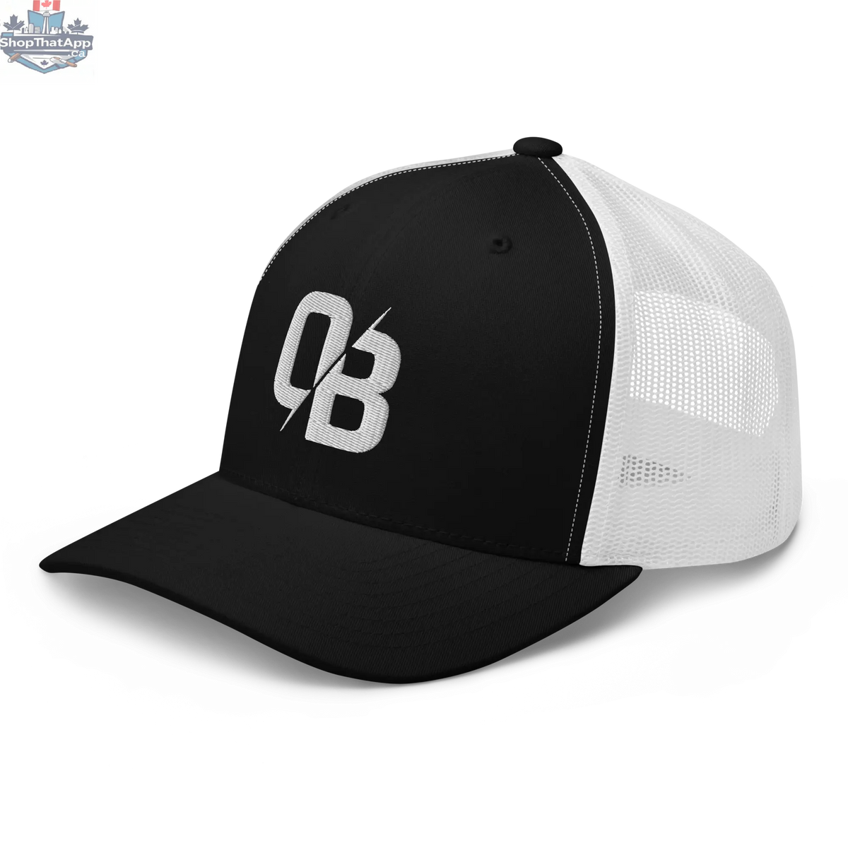 Black (White Mesh) - Trucker Snapback - Shopthatapp.ca