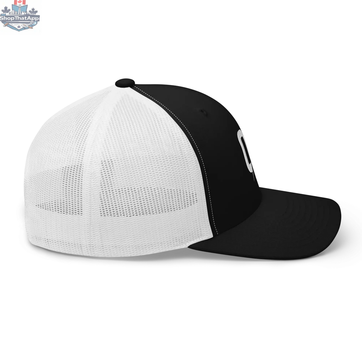Black (White Mesh) - Trucker Snapback - Shopthatapp.ca