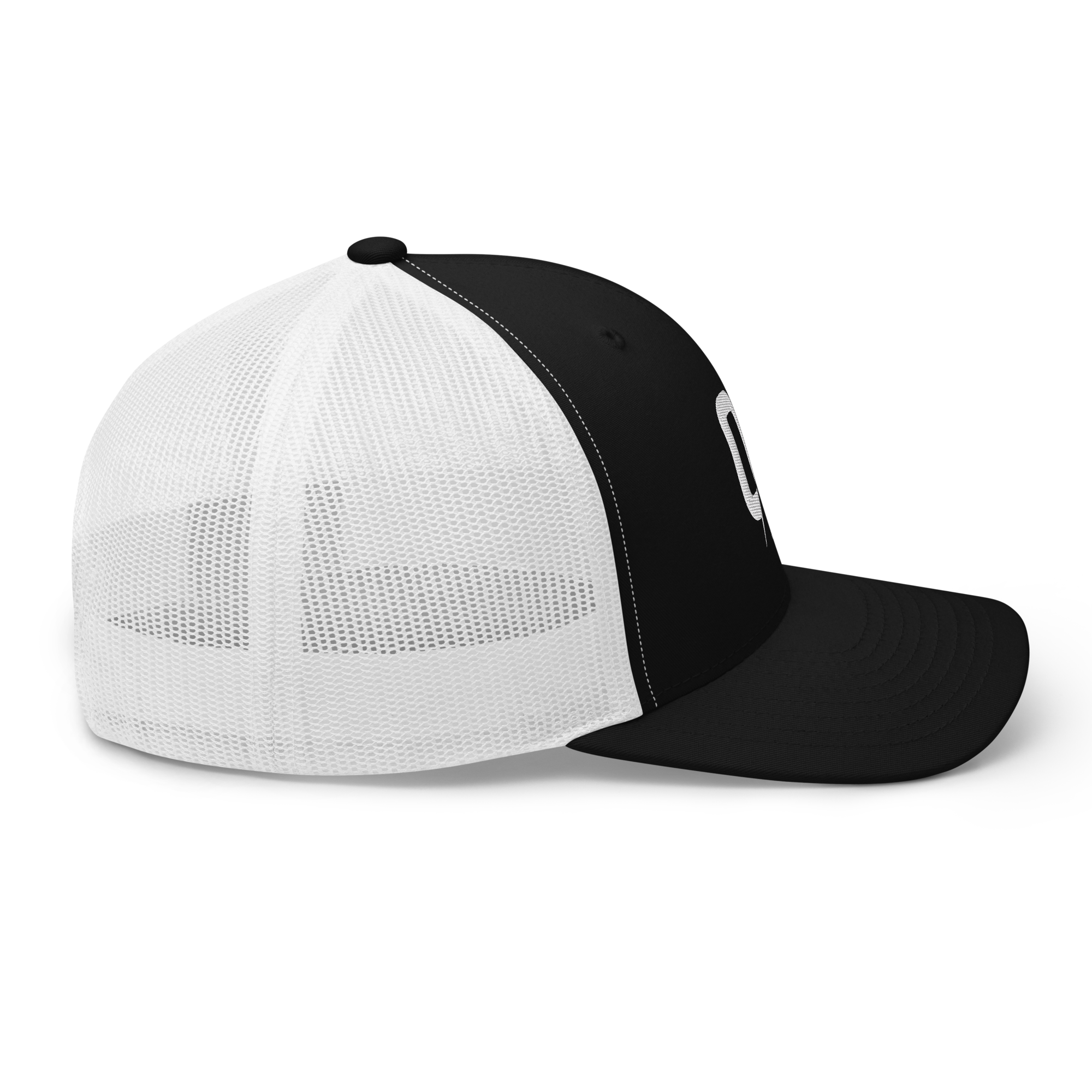 Black (White Mesh) - Trucker Snapback
