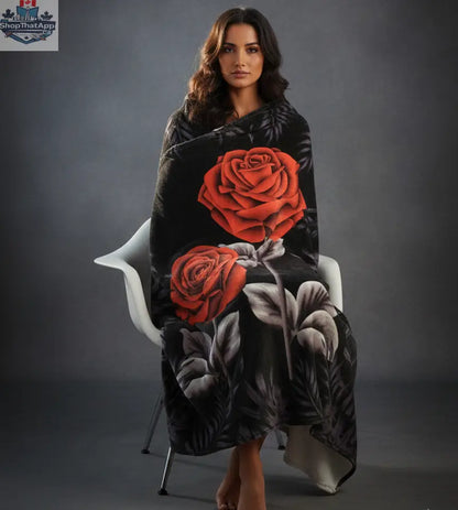 Midnight Roses Plush Blanket - Shopthatapp.ca