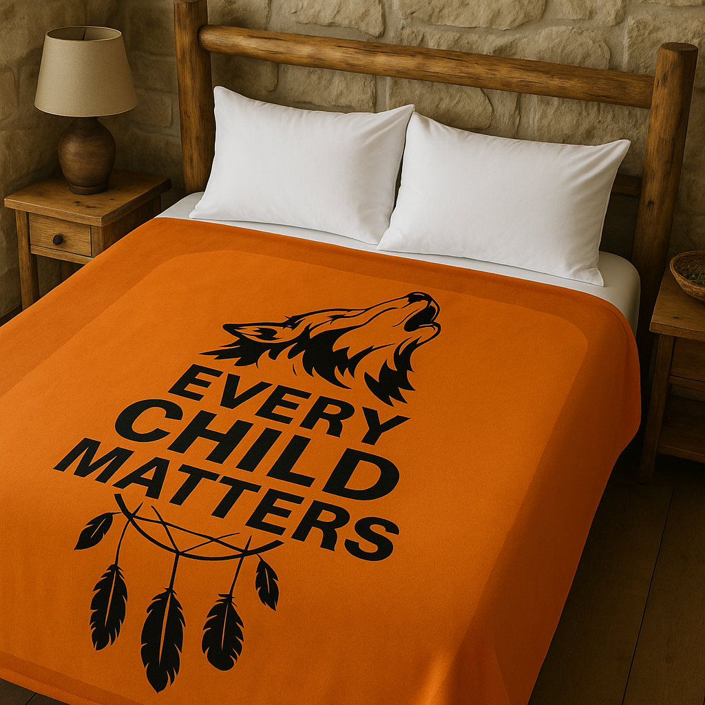 ULTRA SOFT LUXURY PLUSH BLANKET (every child matters howling wolf