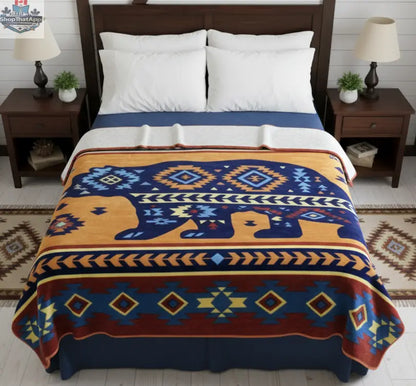 ULTRA SOFT LUXURY PLUSH BLANKET (Navajo Bear) - Shopthatapp.ca