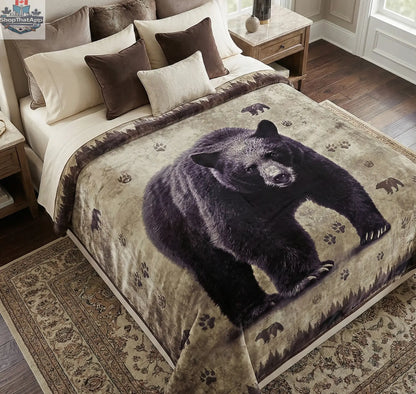 Black Bear Wilderness Plush Blanket - Shopthatapp.ca