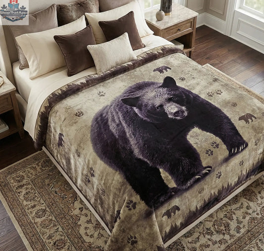 Black Bear Wilderness Plush Blanket - Shopthatapp.ca