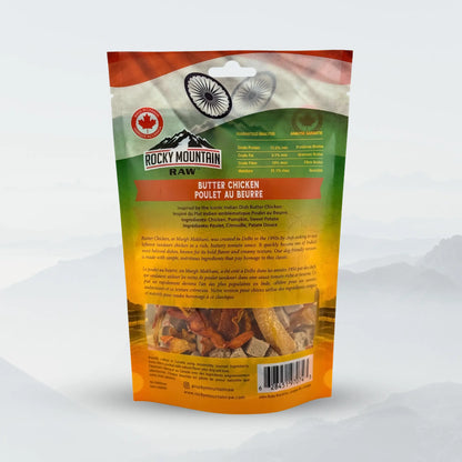 Creamy Indian Butter Chicken from Rocky Mountain Raw's Global Flavours collection, served in a bowl with herbs and spices visible.