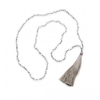 Crystal Bead Necklace with Elegant Tassel Design - Shopthatapp.ca