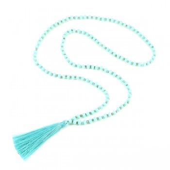 Crystal Bead Necklace with Elegant Tassel Design - Shopthatapp.ca