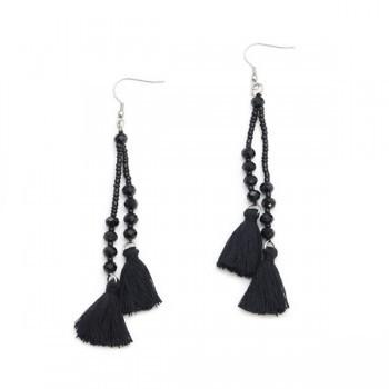 Double Tassel Earrings with Crystal Drop for Elegant Style - Shopthatapp.ca