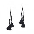 Double Tassel Earrings with Crystal Drop for Elegant Style - Shopthatapp.ca