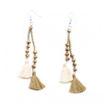 Double Tassel Earrings with Crystal Drop for Elegant Style - Shopthatapp.ca