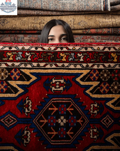 Persian Mazlaghan Rug by Rug the Rock, 2' 7" x 4' 2", featuring traditional intricate patterns and rich colors on woven fabric.