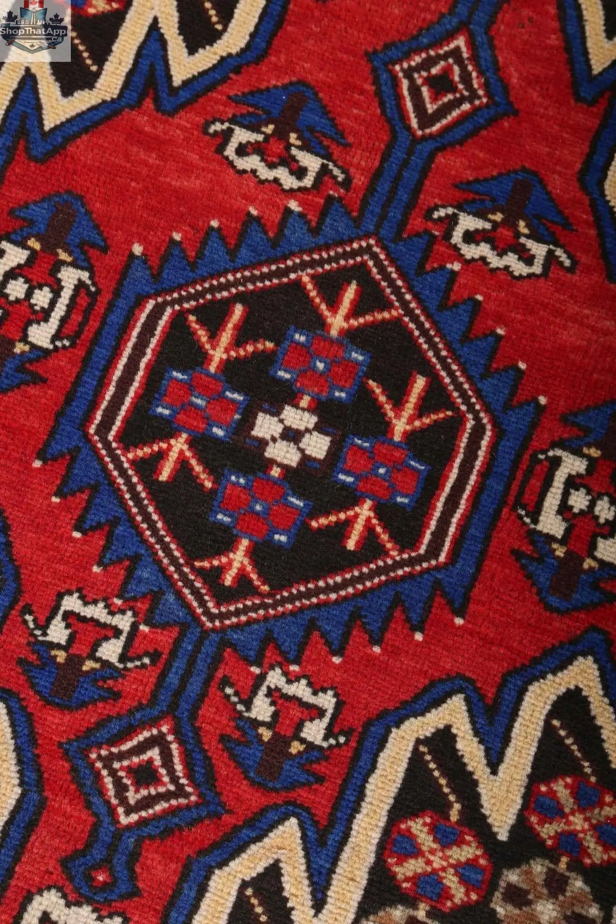 Persian Mazlaghan Rug by Rug the Rock, 2' 7" x 4' 2" with intricate traditional patterns in warm tones.