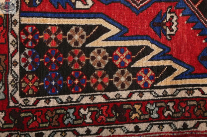 Persian Mazlaghan rug by Rug the Rock, 2' 7" x 4' 2", with intricate traditional patterns and rich colors on a woven surface.