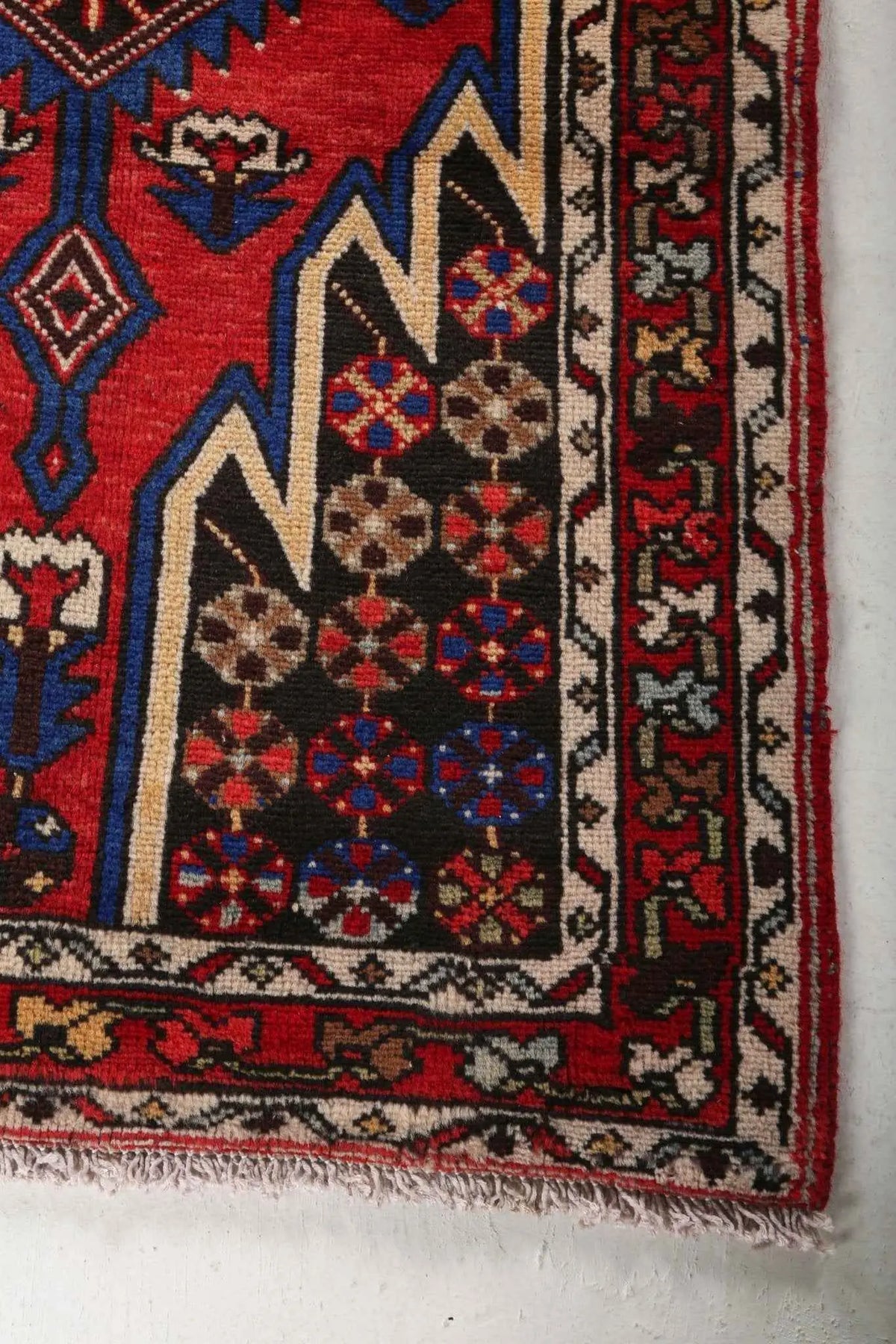 Persian Mazlaghan rug by Rug the Rock, 2' 7" x 4' 2", featuring intricate traditional Persian design and rich colors.